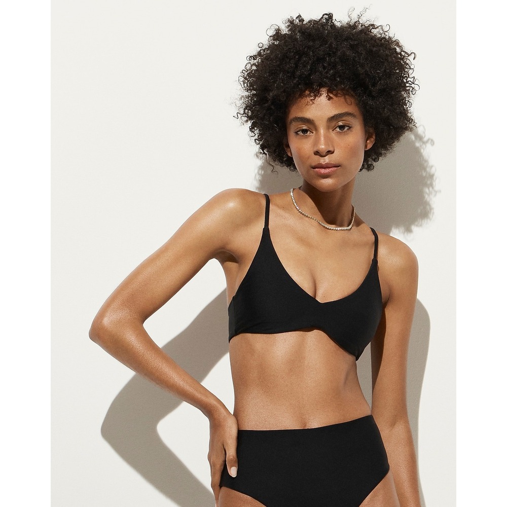 J.Crew Classic Sculpt Lana Bikini Top Black Size Medium NWT CI681